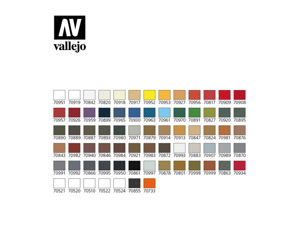 Vallejo Model Color Paint Set - Basic Colors in Plastic Carry Case -  Everything Airbrush