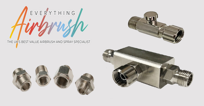 ABEST Airbrush quick disconnect coupler release fitting Adapter with 4 Male fitting 1/8 Male and Badger Paasche Aztec Airbrush