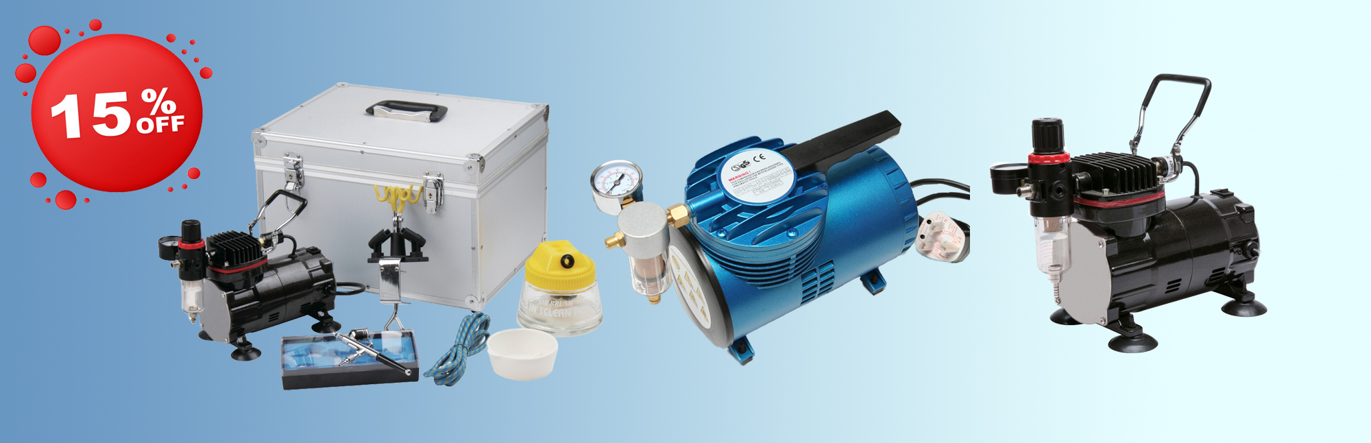 15% OFF AIRBRUSH COMPRESSORS