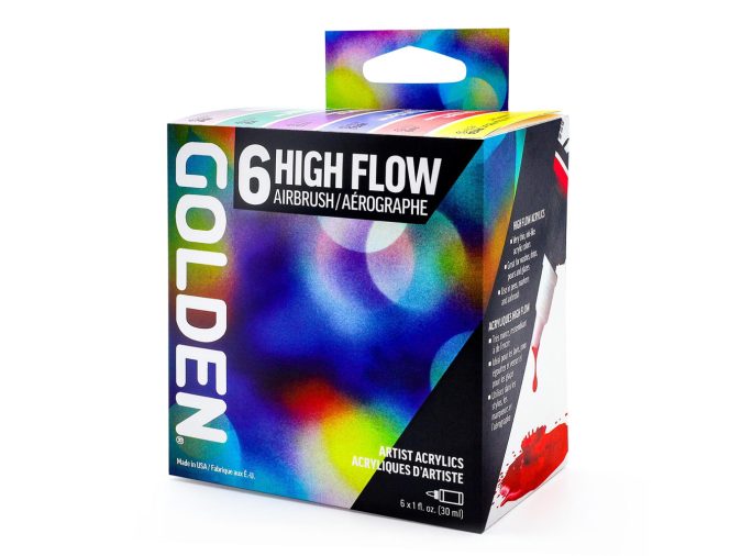 Golden High Flow Acrylic Set, 6-Color High Flow Drawing