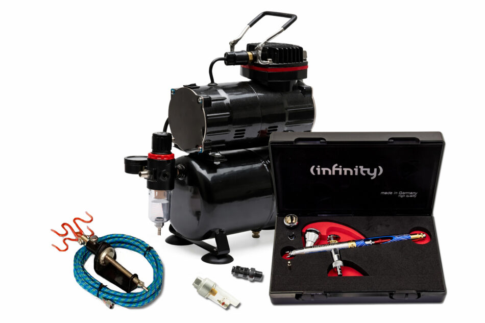 TC-80T Airbrushing Kit with Harder & Steenbeck Giraldez Infinity MKII Solo Airbrush (0.25mm)