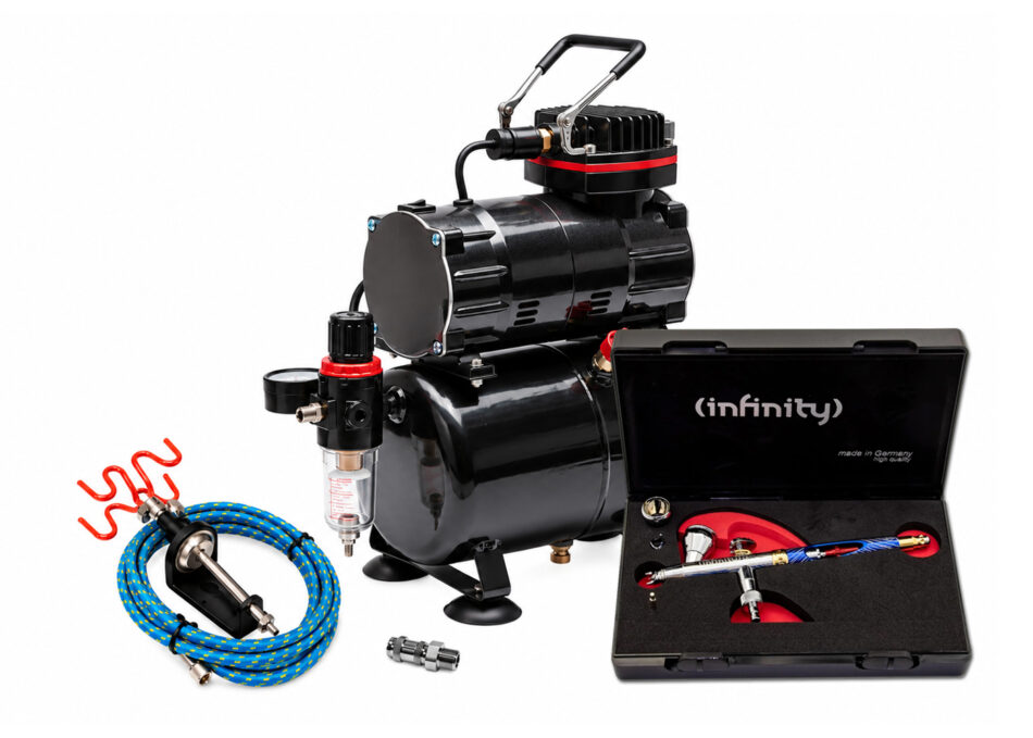 TC-80T Airbrushing Kit with Harder & Steenbeck Giraldez Infinity MKII Solo Airbrush (0.25mm)