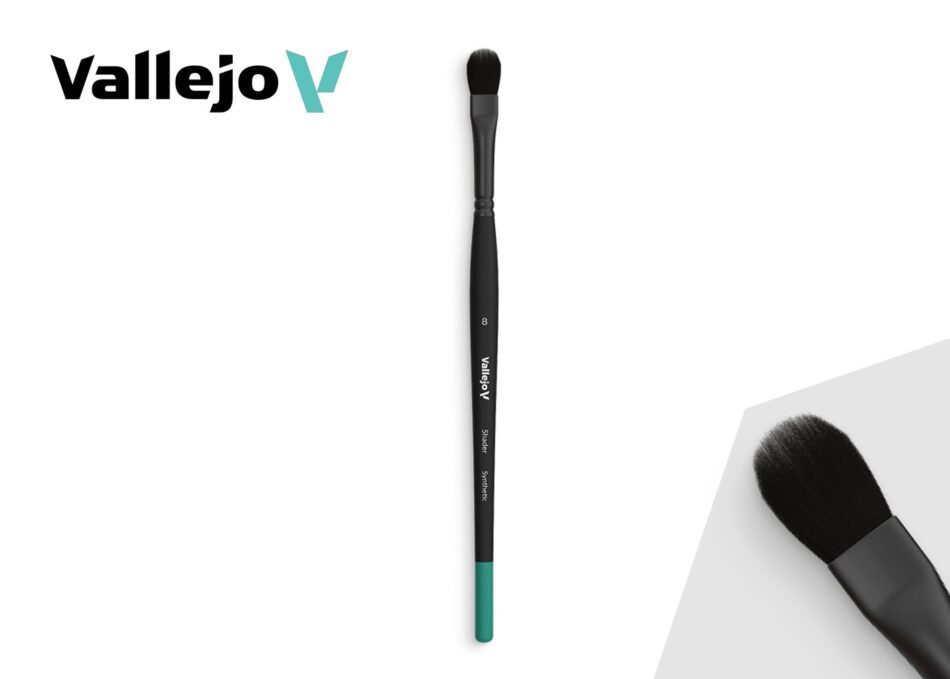 Vallejo Shader: Filbert Shader Flat Synthetic Brush No. 8