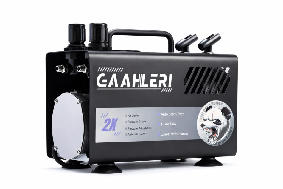 Gaahleri Dual Drive Series: GT-918 Airbrush Compressor with 1 Litre Tank