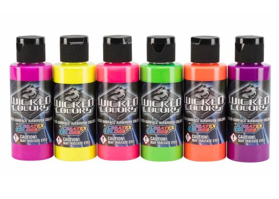 Createx - Wicked Fluorescent Set - 6 x 2oz Bottles (60ml)