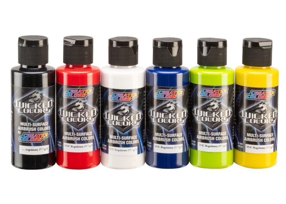 Createx - Wicked Opaque Primary Set - 6 x 2oz Bottles (60ml)