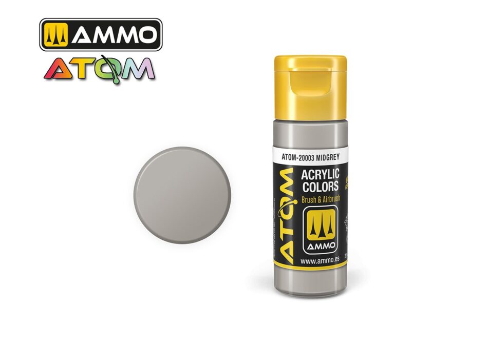 Ammo Atom Acrylic Colors - Midgrey (20ml)