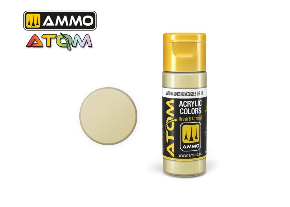 Ammo Atom Acrylic Colors - Dunkelgelb DG III (20ml)