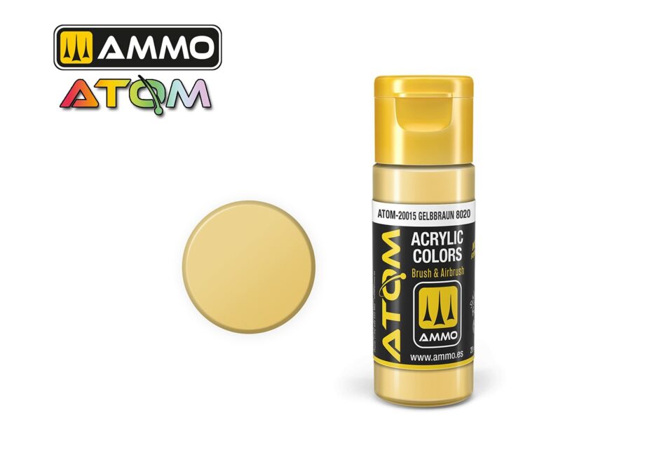 Ammo Atom Acrylic Colors - Gelbbraun 8020 (20ml)
