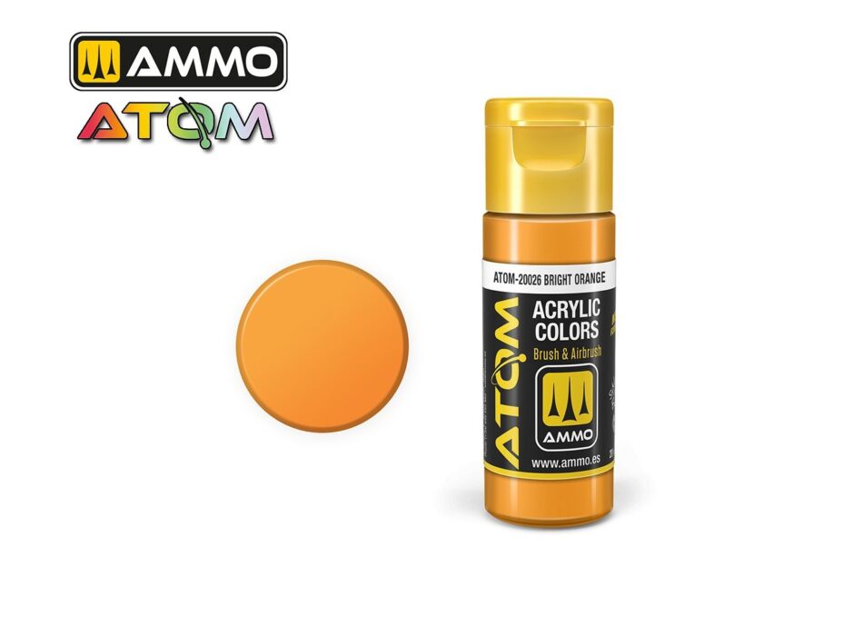 Ammo Atom Acrylic Colors - Bright Orange (20ml)