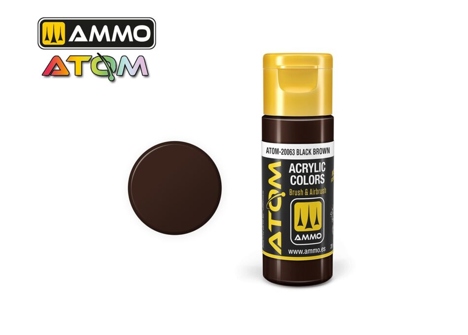Ammo Atom Acrylic Colors - Black Brown (20ml)