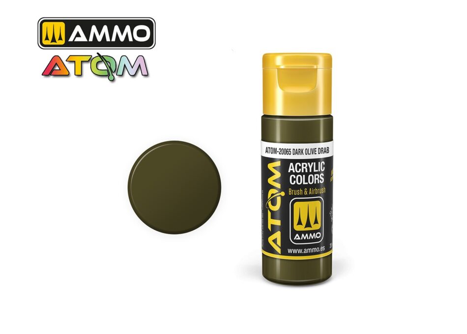 Ammo Atom Acrylic Colors - Dark Olive Drab (20ml)