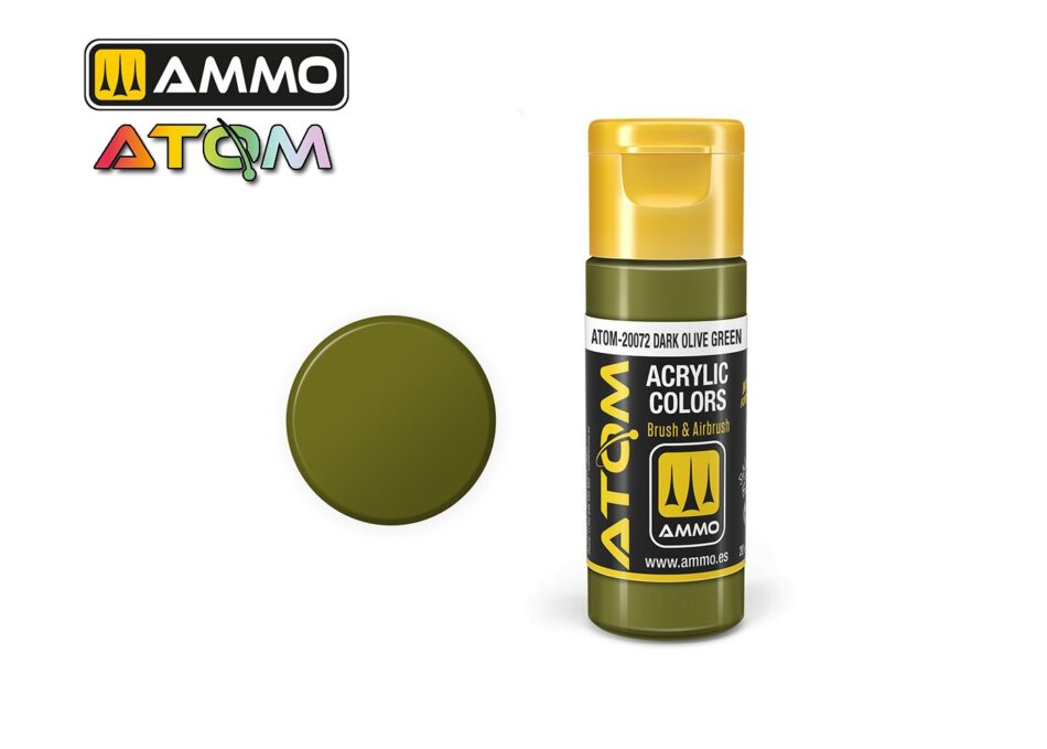 Ammo Atom Acrylic Colors - Dark Olive Green (20ml)