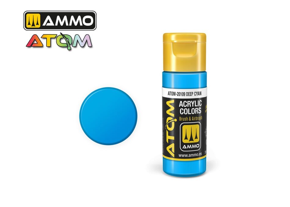 Ammo Atom Acrylic Colors - Deep Cyan (20ml)