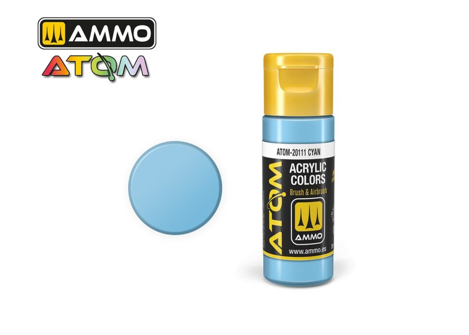 Ammo Atom Acrylic Colors - Cyan (20ml)