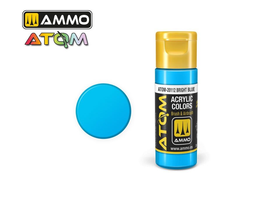 Ammo Atom Acrylic Colors - Bright Blue (20ml)