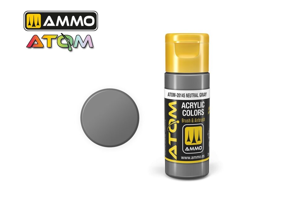 Ammo Atom Acrylic Colors - Neutral Gray (20ml)
