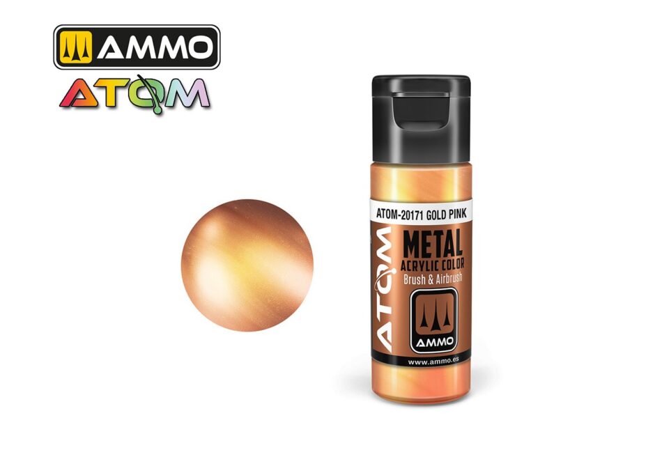 Ammo Atom Acrylic Colors - Metallic Gold Pink (20ml)