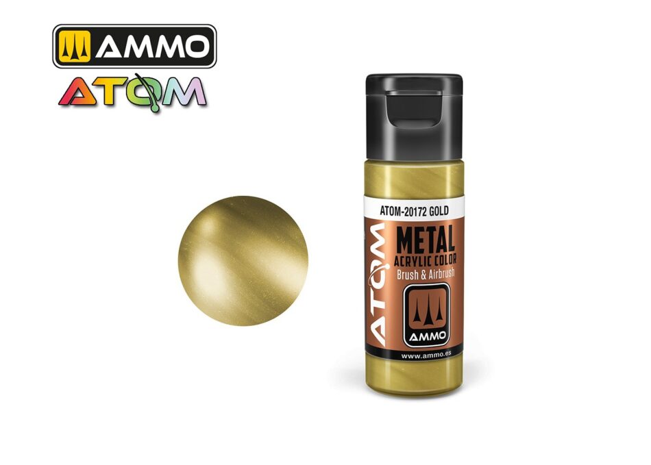 Ammo Atom Acrylic Colors - Metallic Gold (20ml)