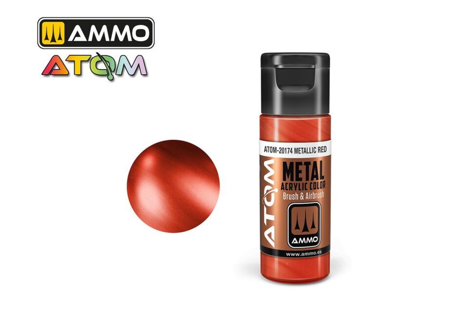Ammo Atom Acrylic Colors - Metallic Red (20ml)