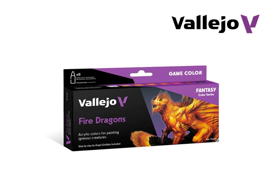 Vallejo Game Color Paint Kit - Fire Dragons (8 x 18ml)