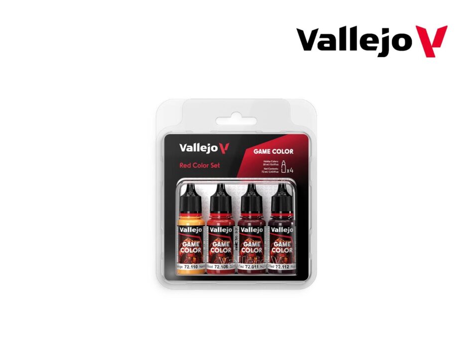 Vallejo Game Color Paint Kit - Red Color Set (4 x 18ml)