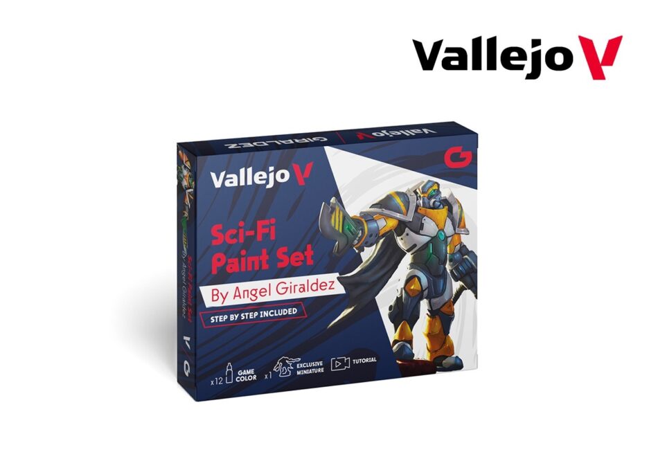 Vallejo Game Color Paint Kit - Sci-Fi Paint Set (12 x 18ml + Miniature)