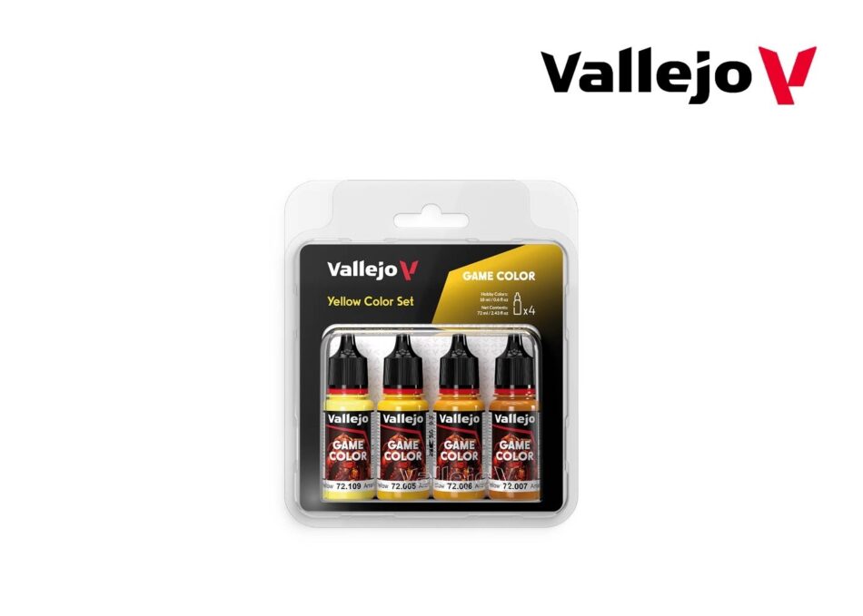 Vallejo Game Color Paint Kit - Yellow Color Set (4 x 18ml)
