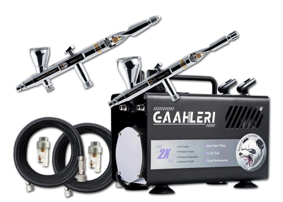 Gaahleri GT-918 Compressor & Two Mobius Airbrush Kit