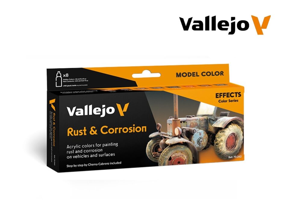 Vallejo Model Color Paint Set - Rust & Corrosion (8 x 18ml)