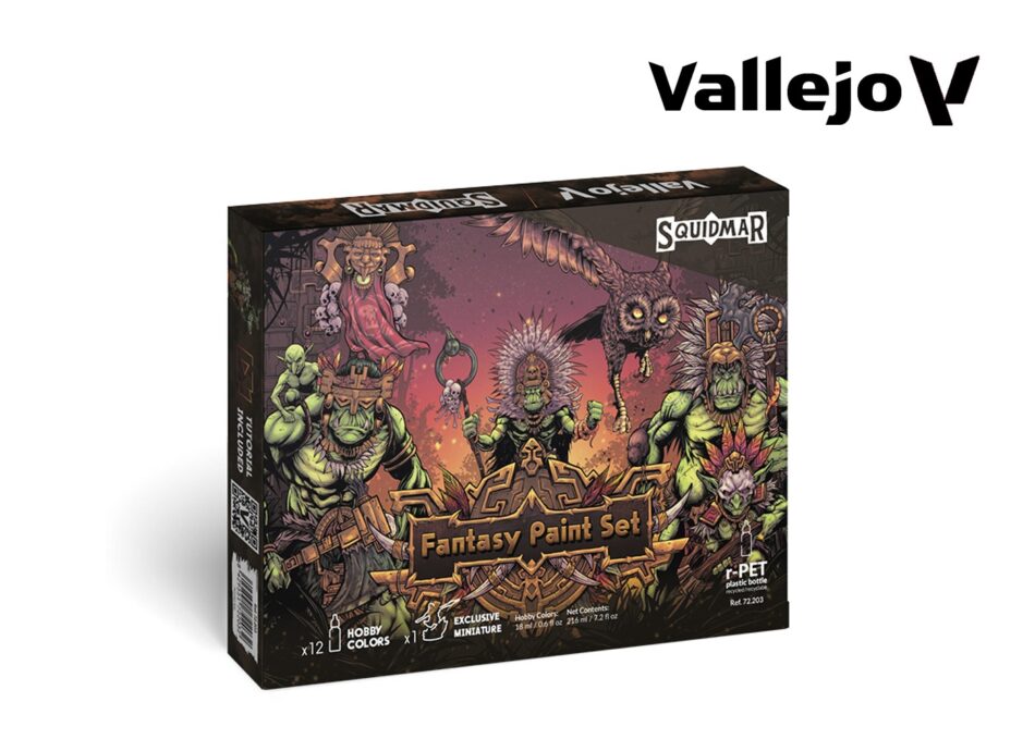Vallejo Squidmar Paint Kit - Fantasy Paint Set (12 x 18ml + Miniature)