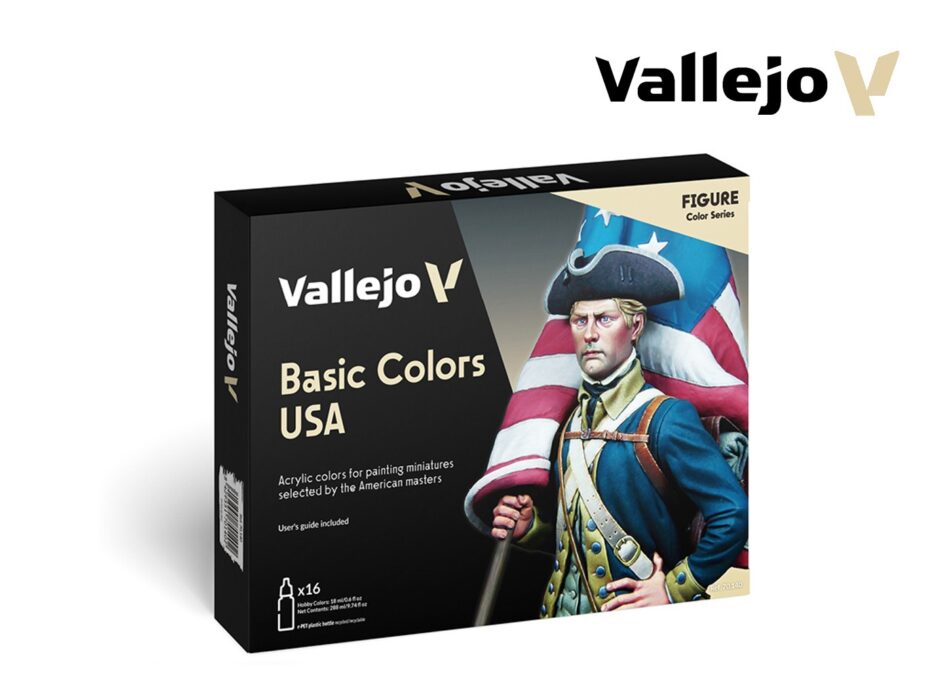 Vallejo Model Color Paint Set - Basic Colors USA (16 x 18ml)