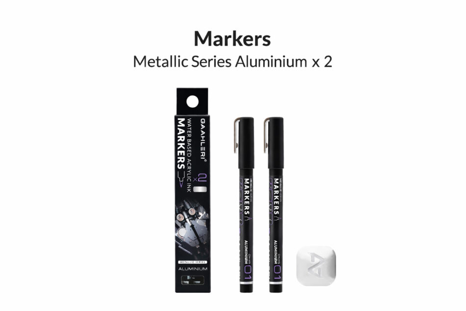 Gaahleri Markers - Metallic Aluminium (Pack of 2)