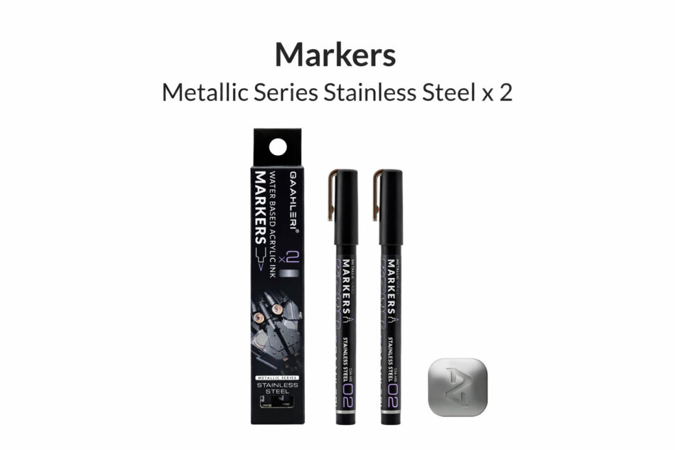 Gaahleri Markers - Metallic Stainless Steel (Pack of 2)