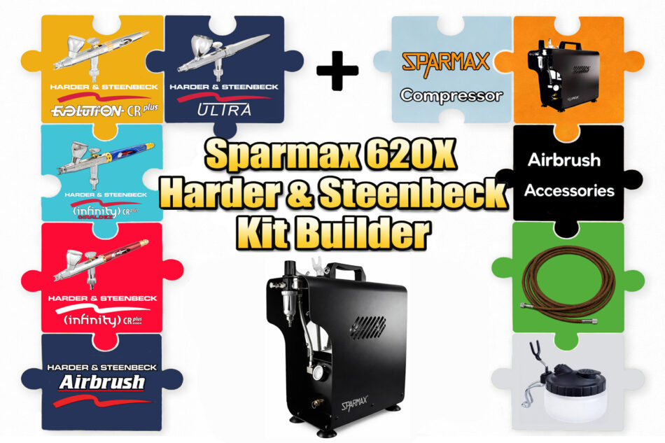 Sparmax 620X Compressor and Harder & Steenbeck Airbrush Kit Builder