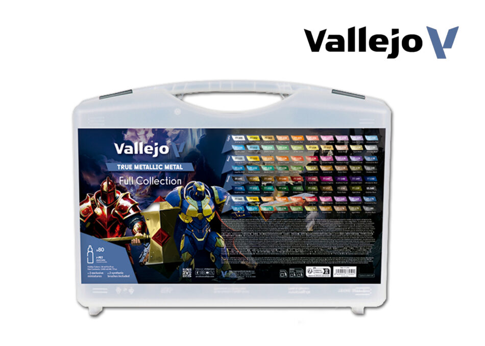 Vallejo True Metallic Metal Paint Kit - Full Collection in Carry Case (80 x 18ml)