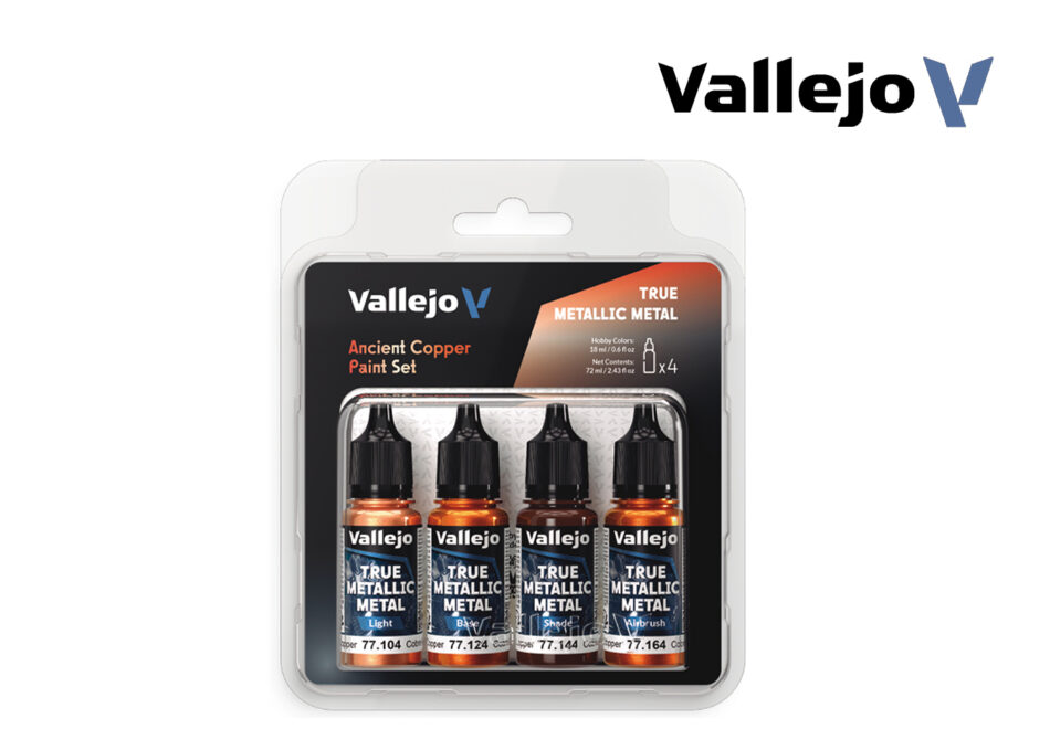 Vallejo True Metallic Metal Paint Kit - Ancient Copper Set (4 x 18ml)