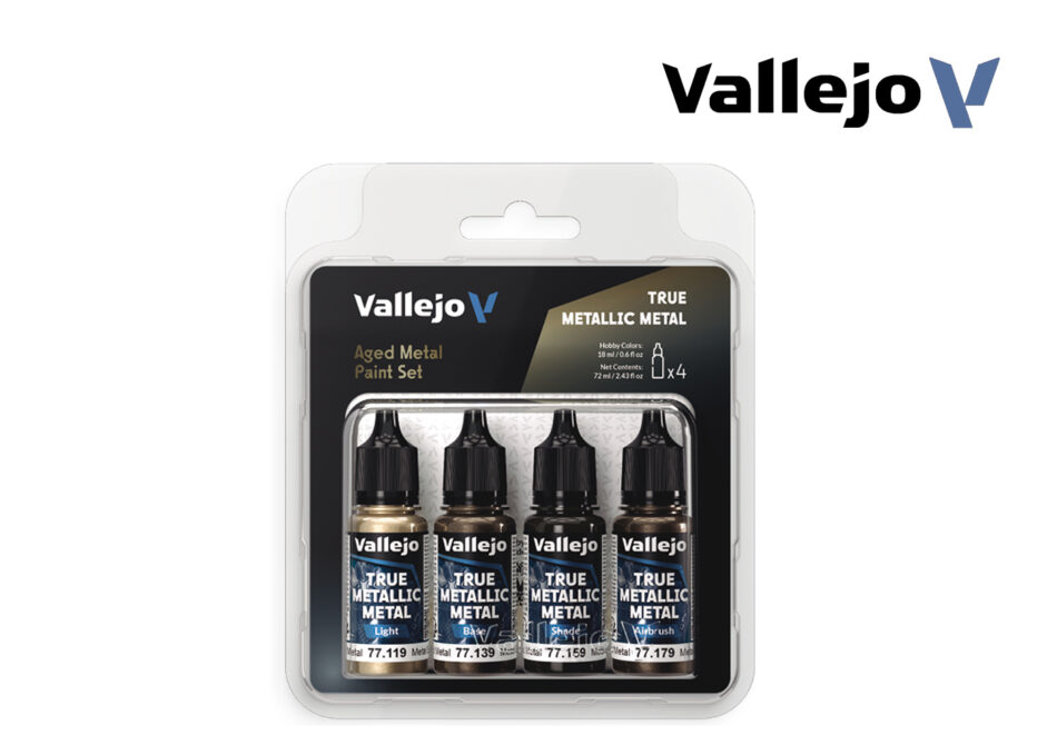 Vallejo True Metallic Metal Paint Kit - Aged Metal Set (4 x 18ml)