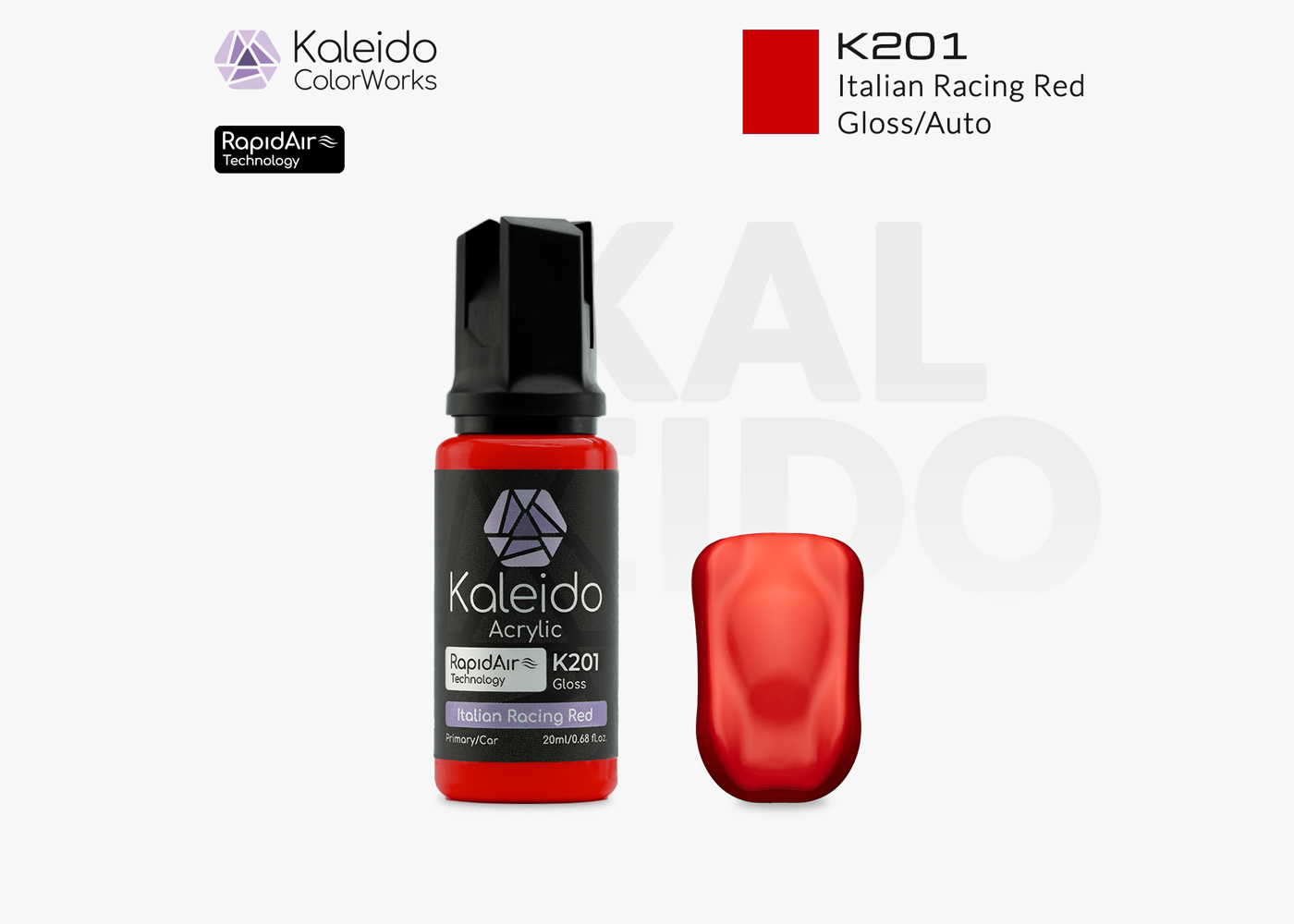 Kaleido ColorWorks: K201 - Italian Racing Red (20ml) - Everything Airbrush