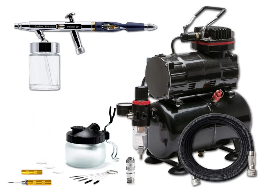 TC-80T Airbrushing Kit with Gaahleri Mobius SP Suction Feed Airbrush