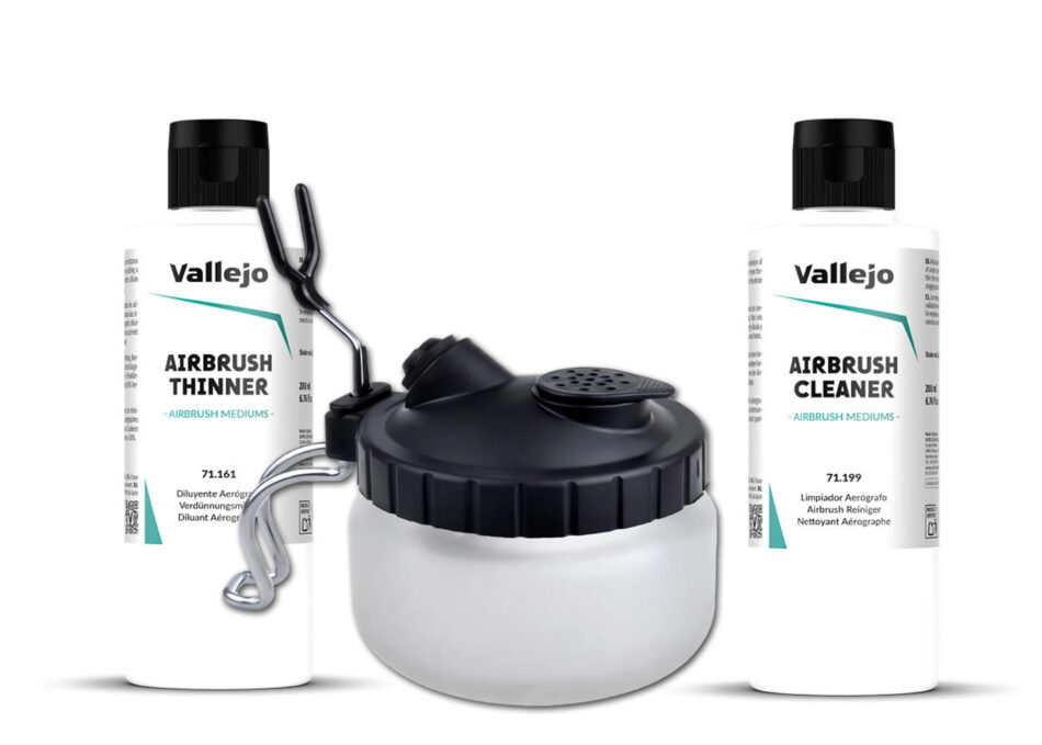 Sparmax Airbrush Cleaning Pot and Vallejo Additives Set