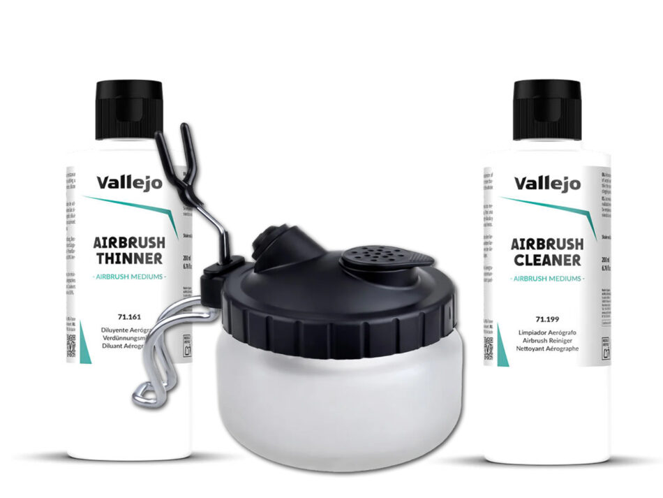 Sparmax Airbrush Cleaning Pot and Vallejo Additives Set