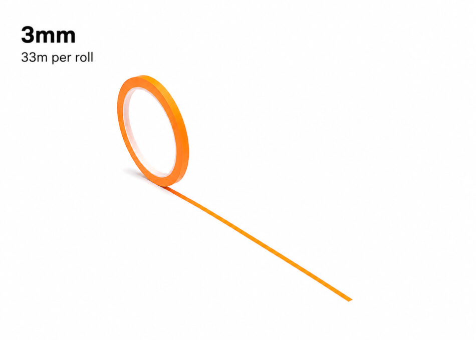 T Euro Translucent Orange Fine Tape (3mm x 33m)