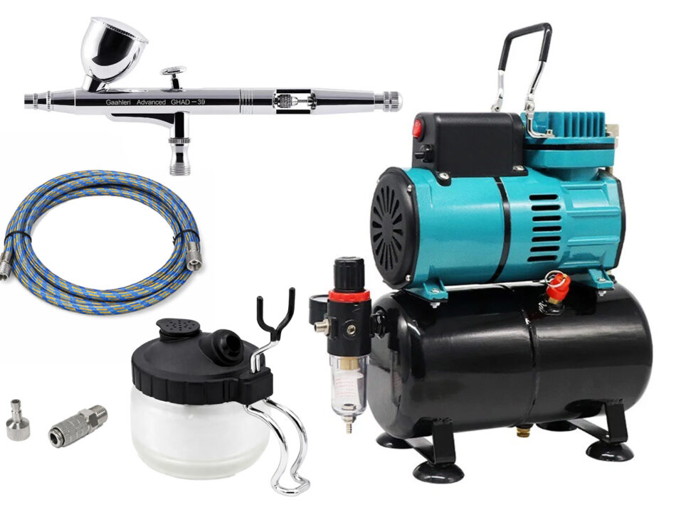 TC-862T Cooling Fan Compressor with Gaahleri GHAD-39 Airbrush Kit