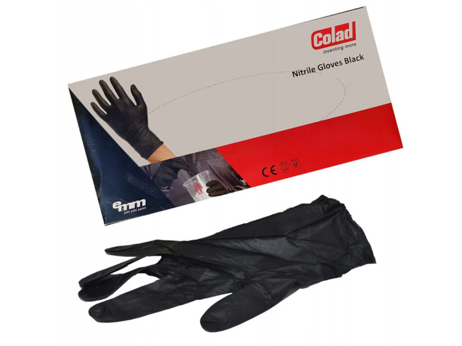 Colad Black Nitrile Gloves Box of 60 (X-Large)