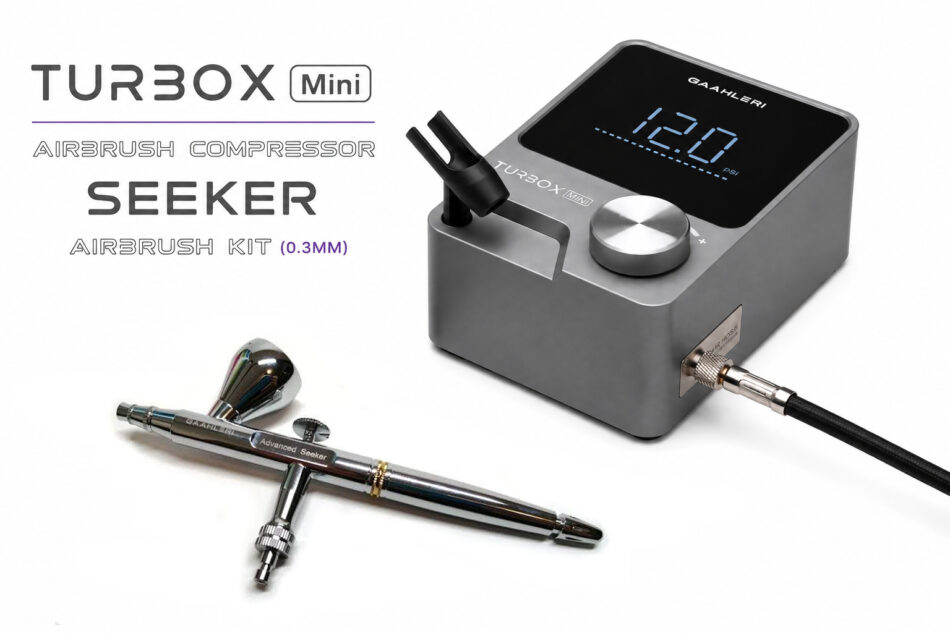 Gaahleri: TurboX Mini Airbrush Compressor and Seeker Airbrush Kit (0.3mm)