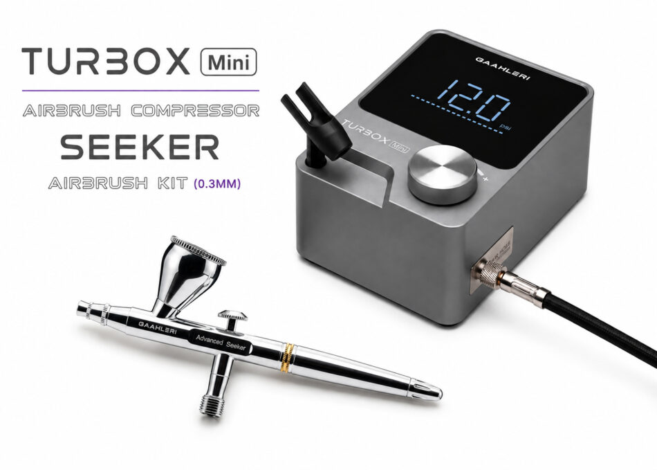 Gaahleri TurboX Mini Compressor with Hose and Seeker Airbrush