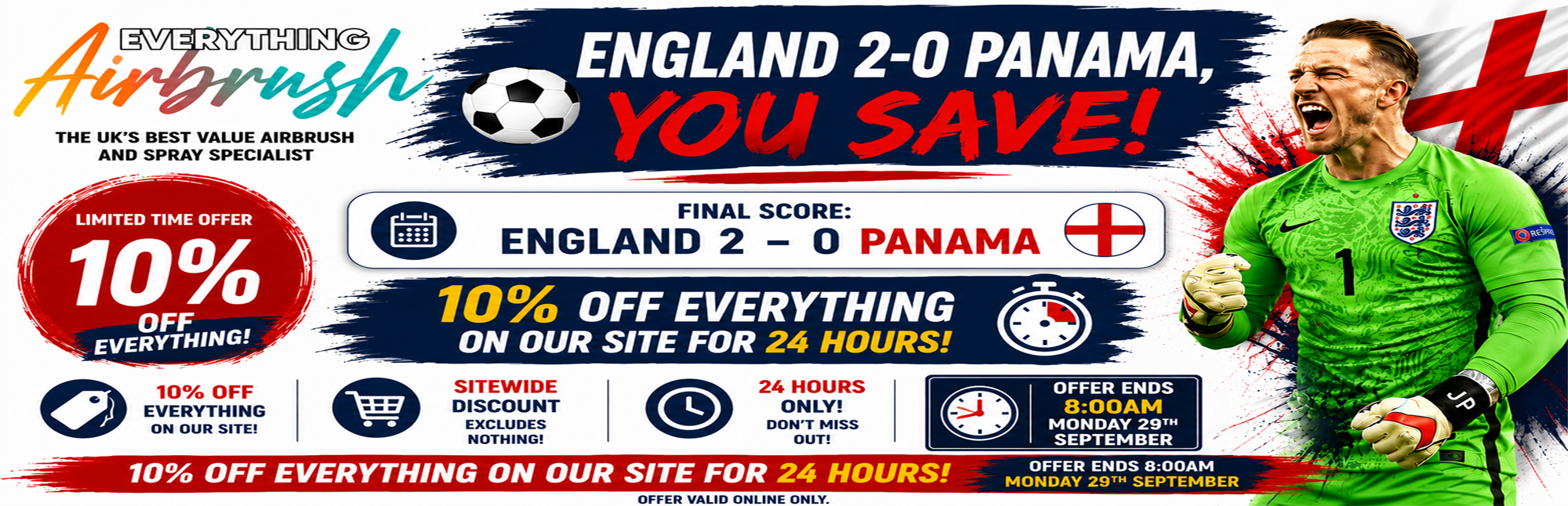 ⚽Panama 0 England 2⚽ Save 10% Now