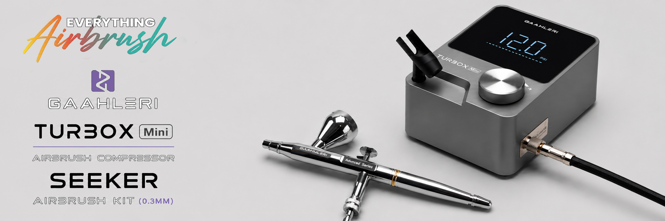 🚀 New from Gaahleri! TURBOX Mini Compressor + Seeker Airbrush Kit