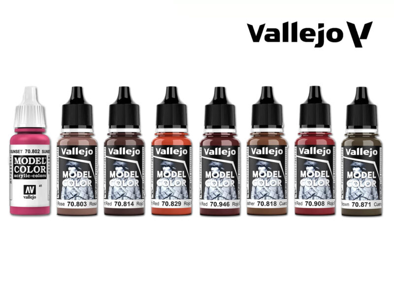 Vallejo Model Color Warm Reds and Leather Bundle
